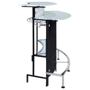 Keystone Curved Glass Top Home Bar Wine Cabinet Black - 100139