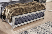 Keystone - Gray Panel King Bed with Upholstered Headboard, Footboard and LED Light - B246-K-Bed
