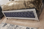 Keystone - Gray Panel Queen Bed with Upholstered Headboard, Footboard and LED Light - B246-Q-Bed