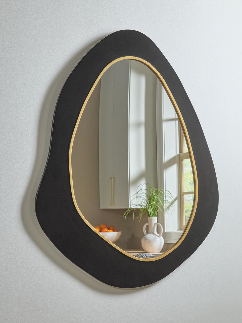Kierlock Black/Gold Finish Accent Mirror - A8010414