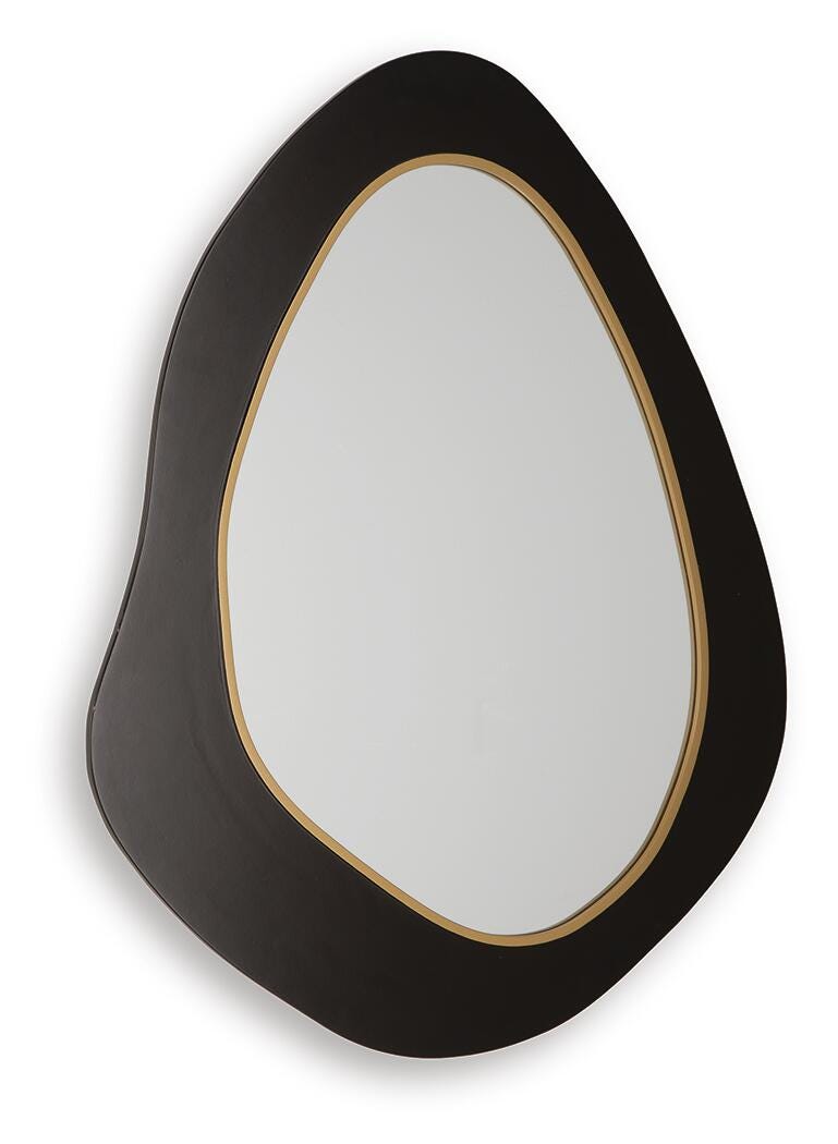 Kierlock Black/Gold Finish Accent Mirror - A8010414