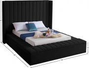 Kiki Velvet King Bed (3 Boxes) Black - Gate FurnitureKing Bed
