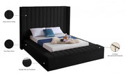 Kiki Velvet King Bed (3 Boxes) Black - Gate FurnitureKing Bed