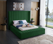 Kiki Velvet King Bed (3 Boxes) Green - Gate FurnitureKing Bed