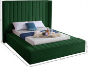 Kiki Velvet Queen Bed (3 Boxes) Green - Gate FurnitureQueen Bed