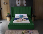 Kiki Velvet Queen Bed (3 Boxes) Green - Gate FurnitureQueen Bed