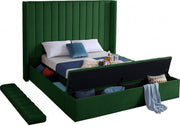 Kiki Velvet Queen Bed (3 Boxes) Green - Gate FurnitureQueen Bed