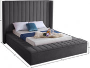 Kiki Velvet Queen Bed (3 Boxes) Grey - Gate FurnitureQueen Bed