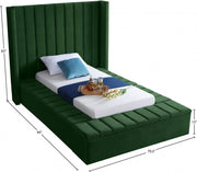 Kiki Velvet Twin Bed (3 Boxes) Green - Gate FurnitureTwin Bed