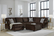 Kimlee Chocolate 3-Piece Sectional with Chaise - PC35603S1