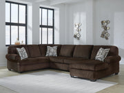 Kimlee Chocolate 3-Piece Sectional with Chaise - PC35603S2