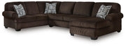 Kimlee Chocolate 3-Piece Sectional with Chaise - PC35603S2