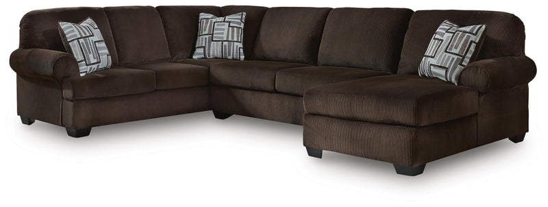 Kimlee Chocolate 3-Piece Sectional with Chaise - PC35603S2