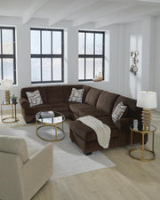 Kimlee Chocolate 3-Piece Sectional with Chaise - PC35603S2