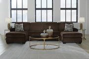 Kimlee Chocolate 3-Piece Sectional with Double Chaise - PC35603S3