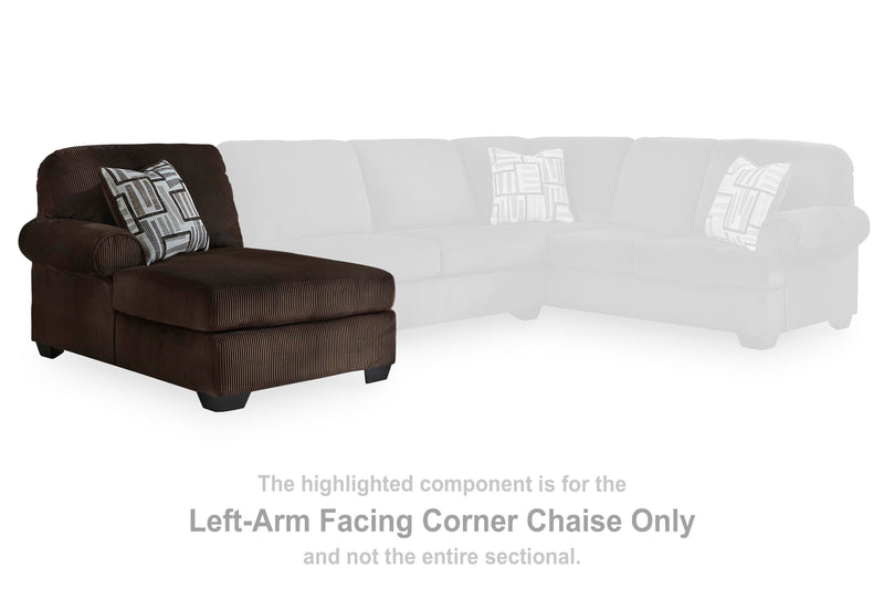 Kimlee Chocolate Left-Arm Facing Corner Chaise - PC3560316