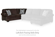 Kimlee Chocolate Left-Arm Facing Sofa with Corner Wedge - PC3560366