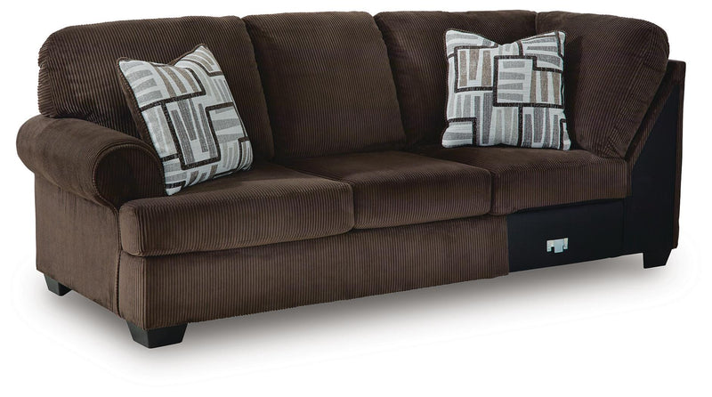 Kimlee Chocolate Left-Arm Facing Sofa with Corner Wedge - PC3560366