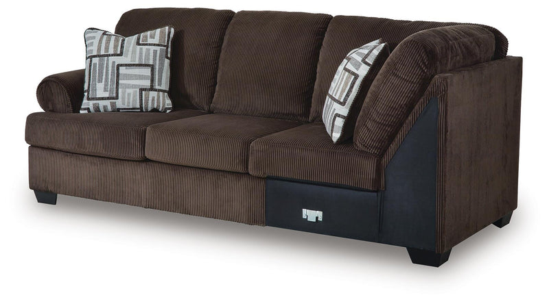 Kimlee Chocolate Left-Arm Facing Sofa with Corner Wedge - PC3560366