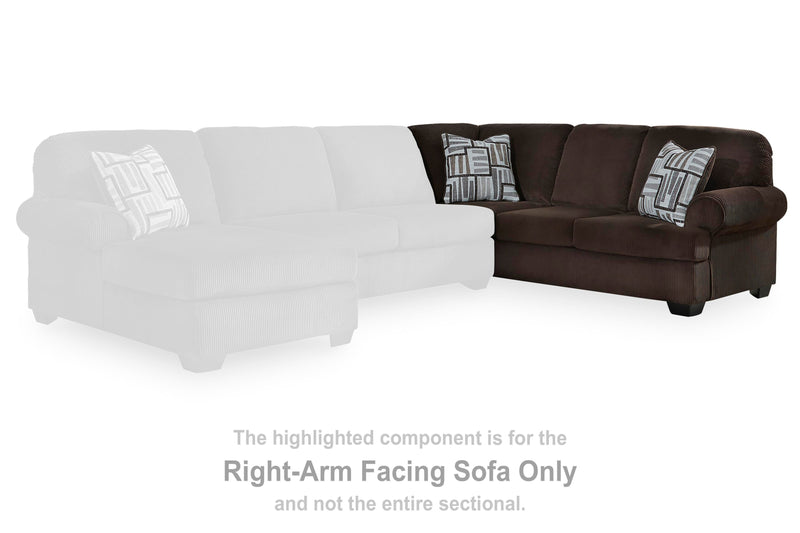 Kimlee Chocolate Right-Arm Facing Sofa with Corner Wedge - PC3560367