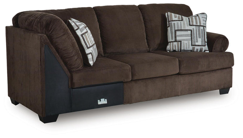 Kimlee Chocolate Right-Arm Facing Sofa with Corner Wedge - PC3560367