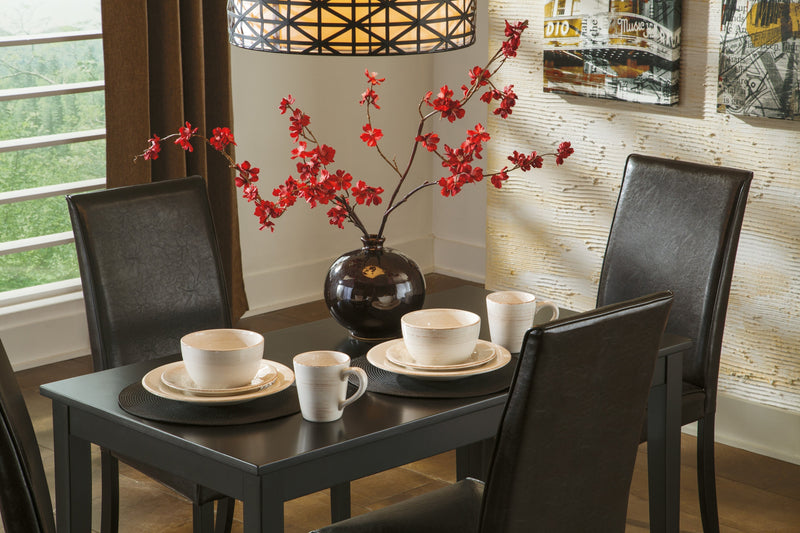 Kimonte Dark Brown 5 - Piece Rectangular Dining Set - Gate FurnitureDining Room Set