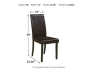 Kimonte Dark Brown Dining Chair (Set of 2) - D250-02X2