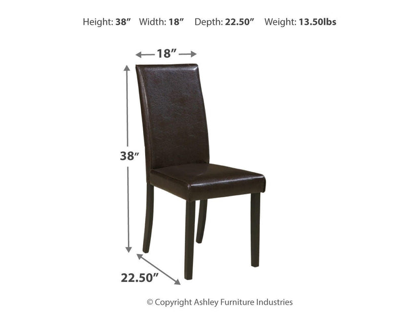Kimonte Dark Brown Dining Chair (Set of 2) - D250-02X2