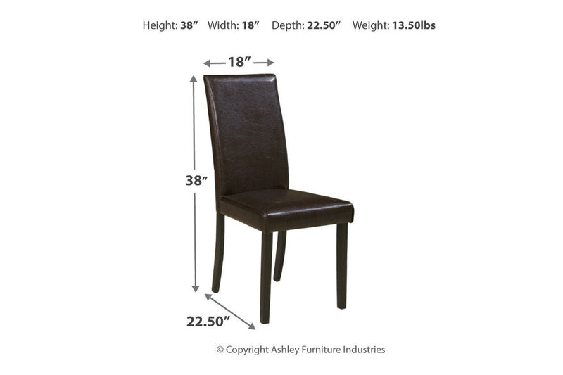 Kimonte Dark Brown Dining Chair (Set of 2) - Gate FurnitureDining Chair