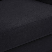 Kimora 64.5" Linen Textured Fabric Upholstered Loveseat in Black - 151Black-L