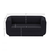 Kimora 64.5" Linen Textured Fabric Upholstered Loveseat in Black - 151Black-L