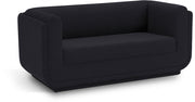 Kimora 64.5" Linen Textured Fabric Upholstered Loveseat in Black - 151Black-L