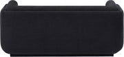 Kimora 64.5" Linen Textured Fabric Upholstered Loveseat in Black - 151Black-L