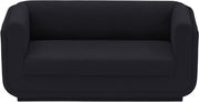 Kimora 64.5" Linen Textured Fabric Upholstered Loveseat in Black - 151Black-L