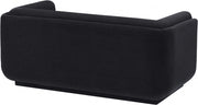 Kimora 64.5" Linen Textured Fabric Upholstered Loveseat in Black - 151Black-L