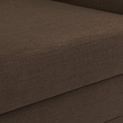 Kimora 64.5" Linen Textured Fabric Upholstered Loveseat in Brown - 151Brown-L