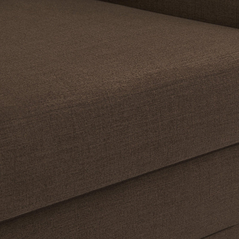 Kimora 64.5" Linen Textured Fabric Upholstered Loveseat in Brown - 151Brown-L