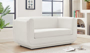 Kimora 64.5" Linen Textured Fabric Upholstered Loveseat in Cream - 151Cream-L