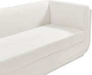 Kimora 64.5" Linen Textured Fabric Upholstered Loveseat in Cream - 151Cream-L