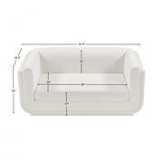 Kimora 64.5" Linen Textured Fabric Upholstered Loveseat in Cream - 151Cream-L