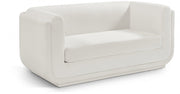 Kimora 64.5" Linen Textured Fabric Upholstered Loveseat in Cream - 151Cream-L