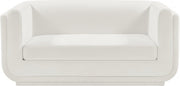 Kimora 64.5" Linen Textured Fabric Upholstered Loveseat in Cream - 151Cream-L