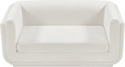 Kimora 64.5" Linen Textured Fabric Upholstered Loveseat in Cream - 151Cream-L