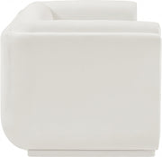 Kimora 64.5" Linen Textured Fabric Upholstered Loveseat in Cream - 151Cream-L