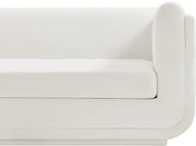 Kimora 64.5" Linen Textured Fabric Upholstered Loveseat in Cream - 151Cream-L