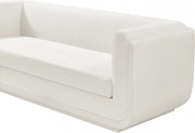 Kimora 64.5" Linen Textured Fabric Upholstered Loveseat in Cream - 151Cream-L
