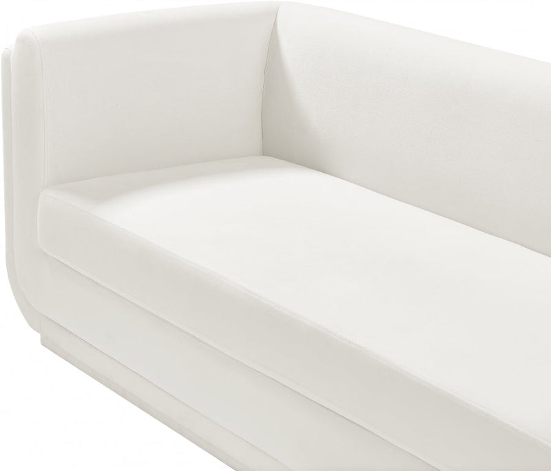 Kimora 64.5" Linen Textured Fabric Upholstered Loveseat in Cream - 151Cream-L