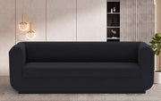 Kimora 86.5" Linen Textured Fabric Upholstered Sofa in Black - 151Black-S