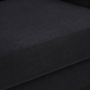 Kimora 86.5" Linen Textured Fabric Upholstered Sofa in Black - 151Black-S