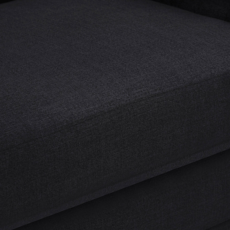 Kimora 86.5" Linen Textured Fabric Upholstered Sofa in Black - 151Black-S